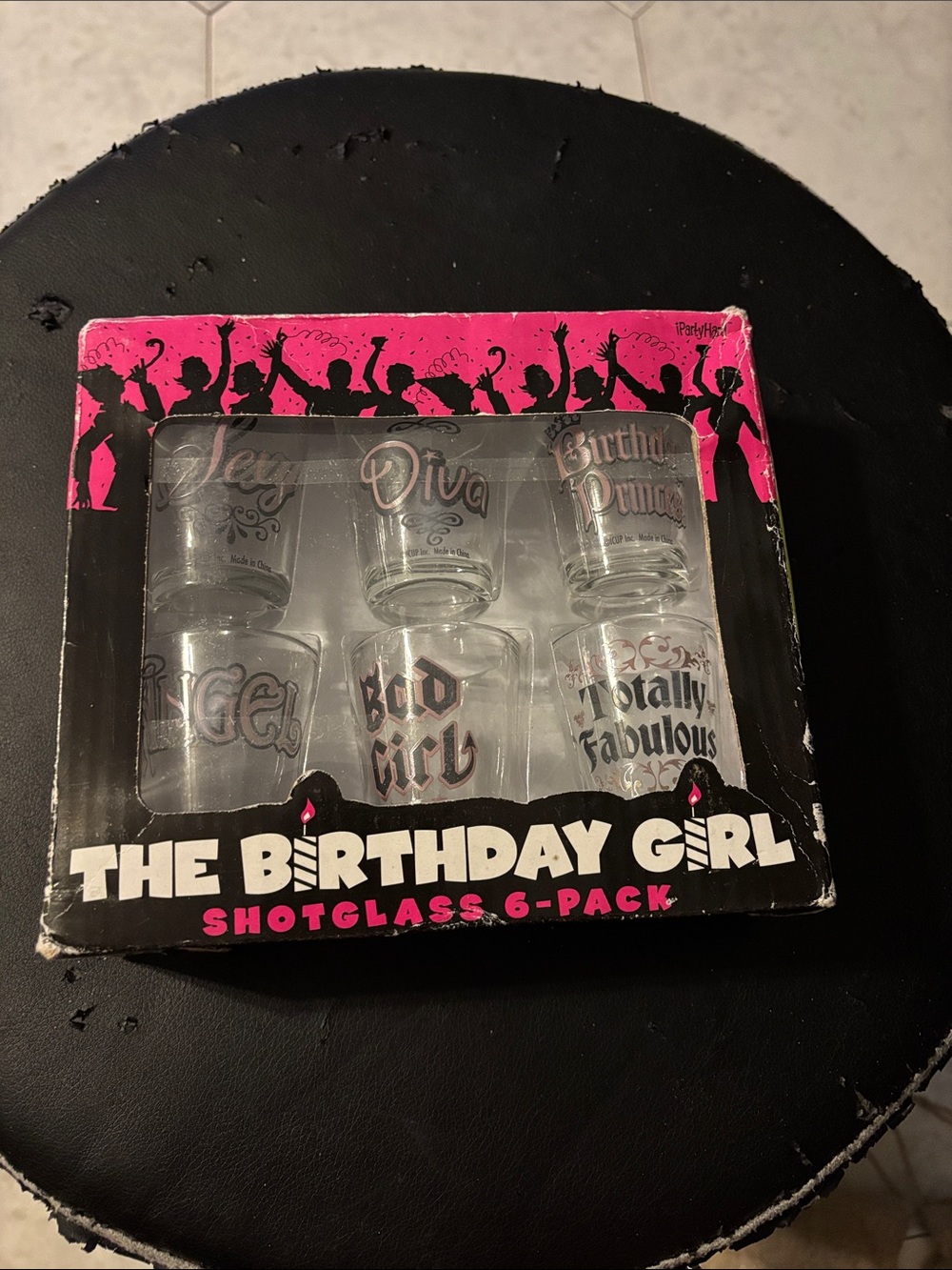The Birthday Girl 6-Pack Shot Glass Set - Pink & Black